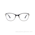 Super Quality Full Rim Cat Eye Shape Two Tones Metal Eyeglasses For All Women